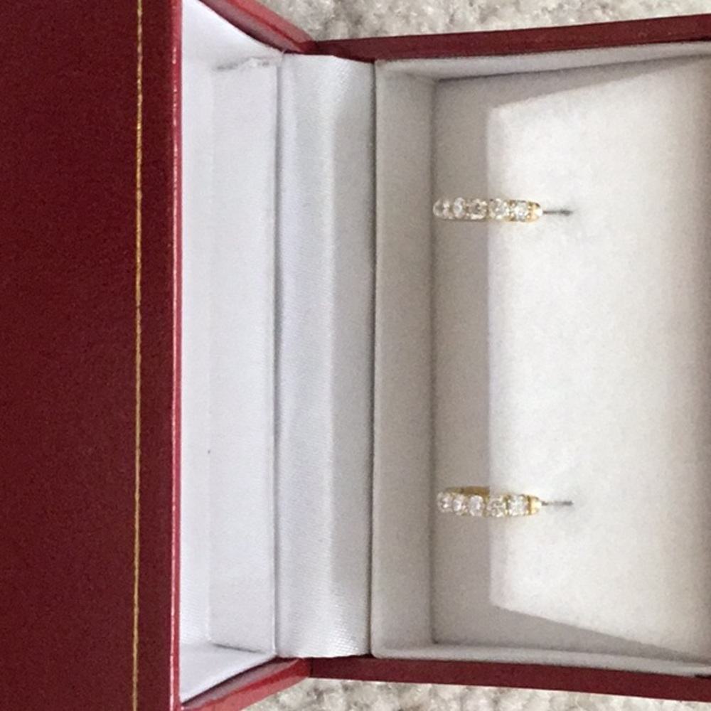 Jude Frances Diamond hoop earrings feature round diamonds set in 18 k gold.